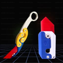 New Knife Fidget Toy 3D Printing Technology Stocking Stuffers Gift With Butterfly Claw Blade Carrot Fidget Toy Stress relief Toy