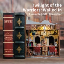 CUTEBEE 3D Wooden Puzzle DIY Dollhouse with Led Light Twilight of the Warriors Bookend Toys for Adults Lover Child Gifts