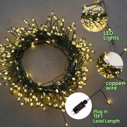 1000LEDs 36M Cluster Christmas Fairy String Lights with Remote Green Cable for Party Holiday Garden Outdoor Wedding Decoration