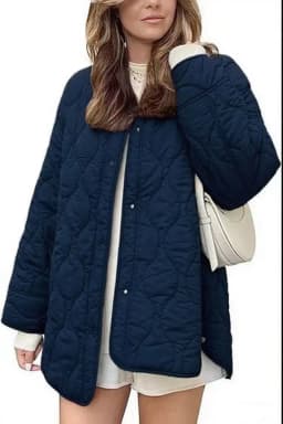 New Fashion Autumn Winter Women's Solid Color Long Sleeve O-neck Single-breasted Quilted Jackets Male Casual Trendy Simple Coats
