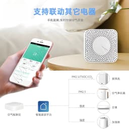 6-in-1 Smart Air Quality Detector Tuya Zigbee WiFi PM2.5 VOC CO2 Temperature Humidity Monitor for Home Indoor Bedroom Use