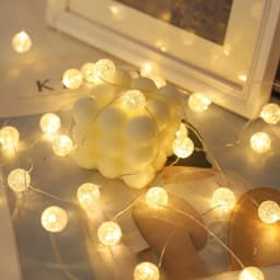 LED Garlands Light Battery-Operated Copper Wire Crack Ball Garland Christmas Wedding Party Bedroom Decor Fairy Light String