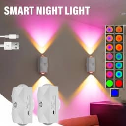 Rechargeable LED Night Light with Motion Sensor Wall Lamp 3 Light Modes Indoor Light Magnetic Staircase Light