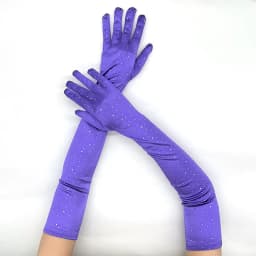 Women 55cm Satin Flash Drill Shiny Long Gloves Retro Campus Dance Party Wedding Bride Stage Performance Opera