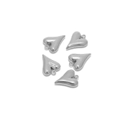 5Pcs Stainless Steel 4 Style Classical Heart Charms Pendants DIY Jewelry Making Necklace Bracelets Findings