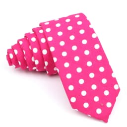Cotton Men's Dots Neck Tie Classic Skinny Tie For Men Red Pink Black White Wedding Party Fashion Casual Man Business Cravat Gift