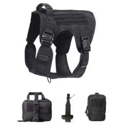 Tactical Dog Harness, Adjustable No-Pull Handle Service Vest Heavy Duty Pet Large Breed, Dog Vest for Training Hunting Walking