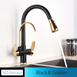 Onyzpily Black Touch/NO Sensor Kitchen Faucet Pull Out Sink Faucets Hot Cold Mixer Pure Water Tap Deck Mounted Taps Dual Handle