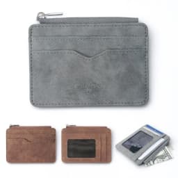 Mini Travel PU Leather Card Holder Wallet Lizard Pattern ID Window Case for Men Women Compact Wallet Organizer