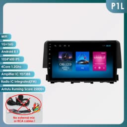 Hizpo Android 13 Stereo For Honda Civic 10th 2016 2017 2018 2019 2020 Car Radio Multimedia Video Player GPS Carplay Head Unit BT