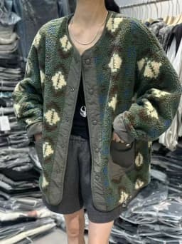 Women's Double-Sided Lamb Fur Jacket Mid-Length Thickened Printed Coat Korean Style Loose Fit Long Sleeve round Neck Coat