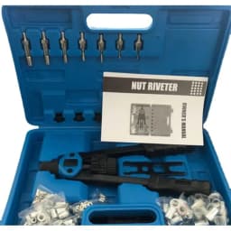 13” Hand Rivet Nut Gun Hand Riveter Rivnut Tool Kit with 7 Pcs Metric Mandrels and 110Pcs Rivet Nuts from M3 to M12