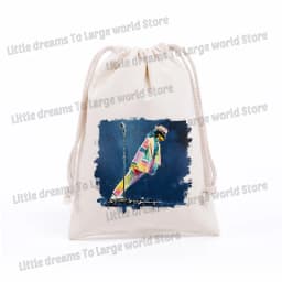 Michael Jackson Drawstring Bag Graphic Figure Print Pockets Gifts Bags Portable Jewelry Storage Pouches Men Women Packing Bags