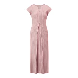 Miyake Fold 2024 Fall New Slimming V-neck French Dress For Women Advanced Short-sleeved Waist Elegant Commuter Dress