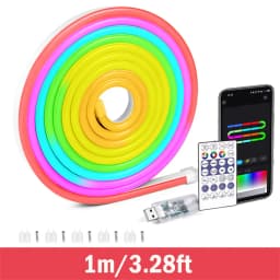 5V Flexible Light Strip USB RGBIC Dreamcolor Chasing Strip RGBIC Neon Rope Light Bluetooth Neon LED Strip Lights with Music Sync