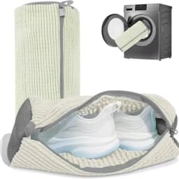 Fluffy Fiber 360 ° Surround Cleaning Shoe Washing Bag - Reusable Durable Machine-Washable Laundry Bag with Zipper Closure(1Pc)