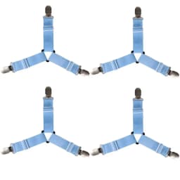 4PCS Dual Clip Bed Sheet Fasteners Multi Purpose Grippers for Securing Bed Sheets Sofa Covers, with Adjustable Anti-Slip Feature