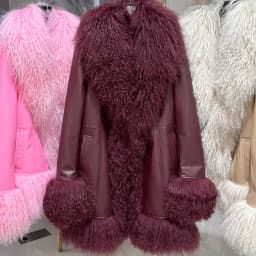 YOLOAgain Mongolia Sheep Fur Jacket Women Real Leather Coat Suede Jacket
