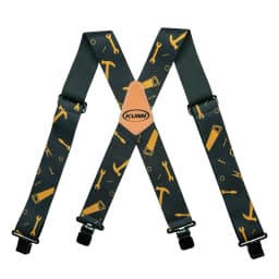 KUNN Men Suspender Tape Measure Pattern Suspender Fully Strength Elastic with Heavy Duty Clip Ruler Suspenders
