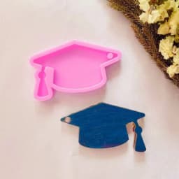 NEW Glossy Hat Molds Silicone Keychain Mold for Resin Epoxy Craft DIY 2024 Graduation Hat Jewelry Pendant Mold