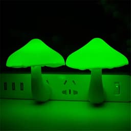 LED Night Lights Mushroom Shape Automatic Sensor Toilet Bedroom Decor Wall Lamps Light-control Sensor Bedroom Light