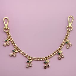 DIY Zinc Alloy Bag Hanging Chain with Cherry Pendant Detachable Shoulder Bag Carrying Chain Handbag Extension Chain for Woman