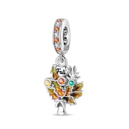 925 Silver Color Fashion Squirrel Maple Leaf Honey Autumn Series Charms Bead Fit 3mm 925 Original Bracelets Fine DIY Jewelry