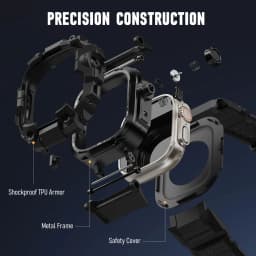 Band Case for Apple Watch Ultra 4/3 49mm 46mm 45mm 44mm TPU Bracelet Metal Cover for Iwatch 11 10 9 8 7 6 5 4 SE Tactical Strap