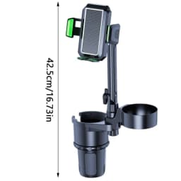 Car Cup Holder Expander With Phone Holder Adjustable Auto Double Drink Bottle Holder Cell Phone Stand Auto Interior Accessories