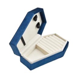 Velvets Jewelry Storage Box Coffin Shape Ring Necklace Earring Box Display Cases Desktop Decoration Jewelry Organizer