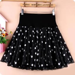 Summer Polka Dot Chiffon Short Skirt Women's High Waist A-Line Half-length Puffy Skirt Anti-Light Large Size Commute Style