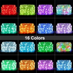 PAMNNY 10M/20M Christmas Tree Fairy Lights with Remote USB RGB Copper Wire Garland String Lights for Garden Party Wedding Decor