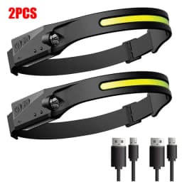 Sensor Headlamp LED Head Flashlight Rechargeable Headlight Head Torch Built-in Battery 5 Lighting Modes Fishing Camping Lantern