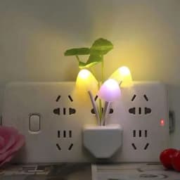Novelty Lotus Leaf Mushroom Light Control Induction Colorful LED Night Lamp Creative Baby Bedside Wall Decor Bedroom Accessories