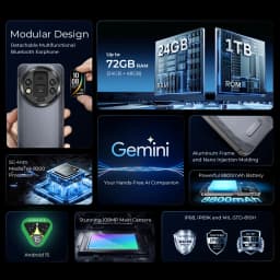 Oukitel WP200 Pro 5G Modular Rugged Phone Detachable Earphone Watch 72GB+1TB MTK8200 Smartphone 108MP Cell Phone