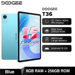 Global Version DOOGEE T36 Android 15 Tablet 8+256GB 12'' FHD+ 90Hz IPS Display Unisoc T620 Octa Core 8800mAh Battery Widevine L1