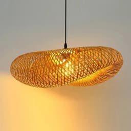 HandMade Bamboo Weaving LED Pendant Lamp Home Decor Hanging Chandelier Lighting Living Room Kitchen Vintage Rattan Woven Light
