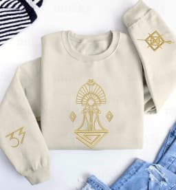 Clair Obscur Expedition 33 Sweater Elegant Gold Line Embroidered Shirt Gift for Gamer Sweatshirt Streetwear 2025 Women Men Topa