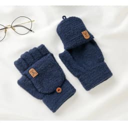 Men's Winter Gloves Flip Warm Writing Mittens Student Half Finger Flip Thermal Jacquard Knit Male Soft Elastic Business Gloves