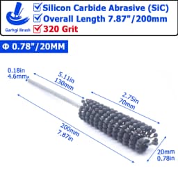 320Grit Cylinder Hone Ball Brush Tool Silicon Carbide Metal Engine Valve Guides Deburring Carbon Removal Crosshatching Polishing