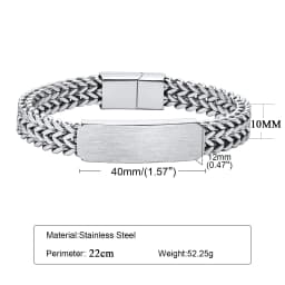 10mm Punk Matte Custom TEXT Name Men Stainless Steel Cuban Chain band Smooth Engrave Logo Id Bracelets Gift Jewelry