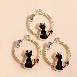 10pcs 13*17mm DIY Enamel Mini Cat Charms for Necklaces Pendants Earrings Cute Animal Charms Handmade Jewelry Making Accessories