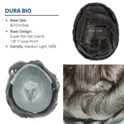 OS106 0.05-0.06mm Male Thin Skin Double Knot Hair Toupee 100% Density Indian Human Hair Prosthesis For Bald Men Hair Loss