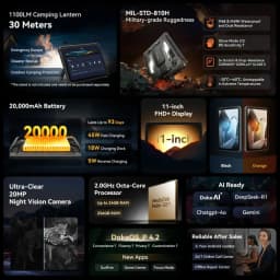 Blackview OSCAL SPIDER 10 Rugged Tablet 11” HD+ IPS 8GB 256GB 20000mAh 16MP Rear Camera Android 15 GPS GLONASS BeiDou Galileo