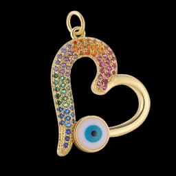 Juya DIY Jewelry Components Cz Paved Glitters Locket Heart Key Charm Pendant Accessories For Women Fashion Jewelry Making