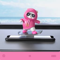 Car Automatic Sliding Skateboard Bear Alloy Cute Cartoon Scooter Center Console Ornaments Creative Car Decoration Accessories
