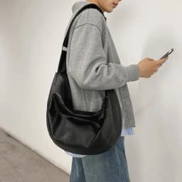 Spring 2026 New Small PU Zipper Single Shoulder Bag Chest Bag for Men And Women Fashionable And Practical Crossbody Bag