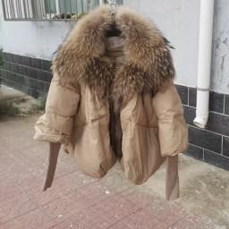 2026 Winter Real Fox Fur Collar White Duck Down Padded Down Jacket Regular Fashion Warm Big Fur Collar Women's Coat