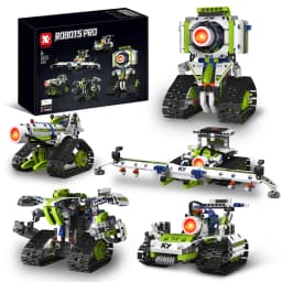 K96158 337PCS 5-in-1 Electric Remote Control Programmable Robot STEM Educational Coding Toy with Digital Display
