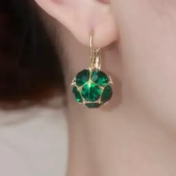 Irregular Smudging Resin Blue Jelly Ice Cute Geometric Bean Stud Earrings for Women Unique Design Party Jewelry Christmas Gift